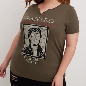 NWT Flynn Rider Wanted t-shirt size 00 Torrid